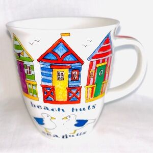 Dunoon Bone China Coffee Mug Beach Day by Kate Mawdsley Seagulls Sunglasses Fish